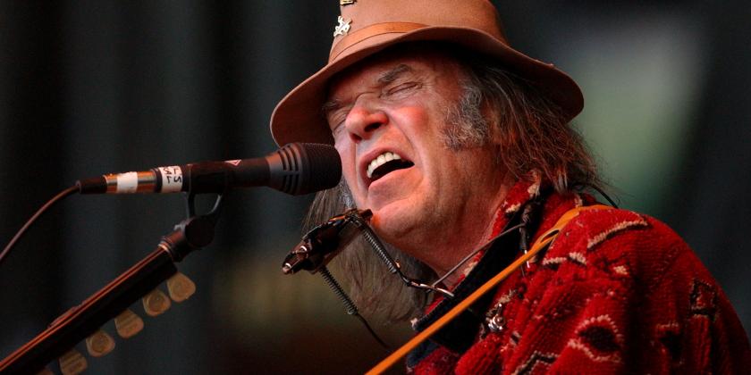 Neil Young na trilha sonora do filme 'O amor é Cego'.